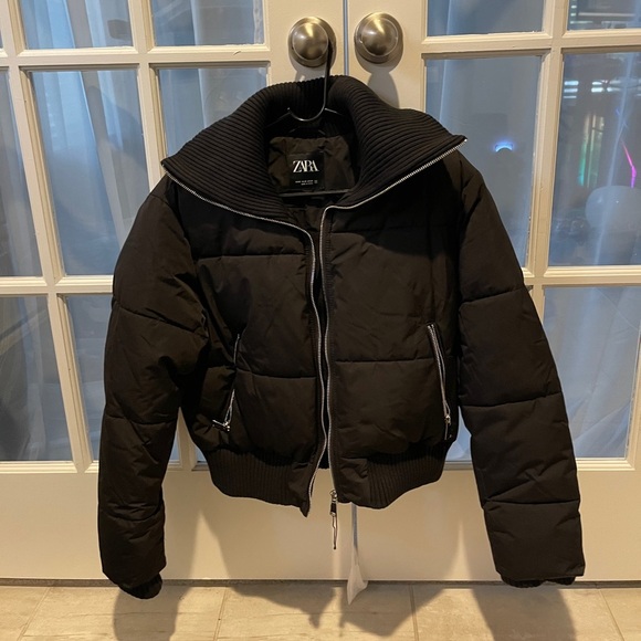 Zara black puffer coat size M - Picture 1 of 6
